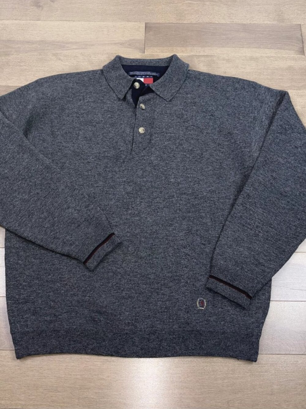 TOMMY HILFIGER men's wool polo sweater size XL